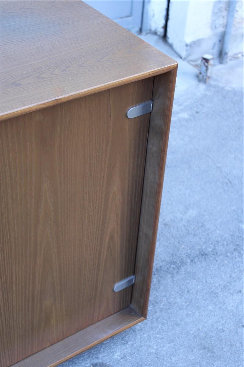 Saporiti Minimal 1970 Sideboard in Solid Chestnut Drawers and Doors For Sale 6