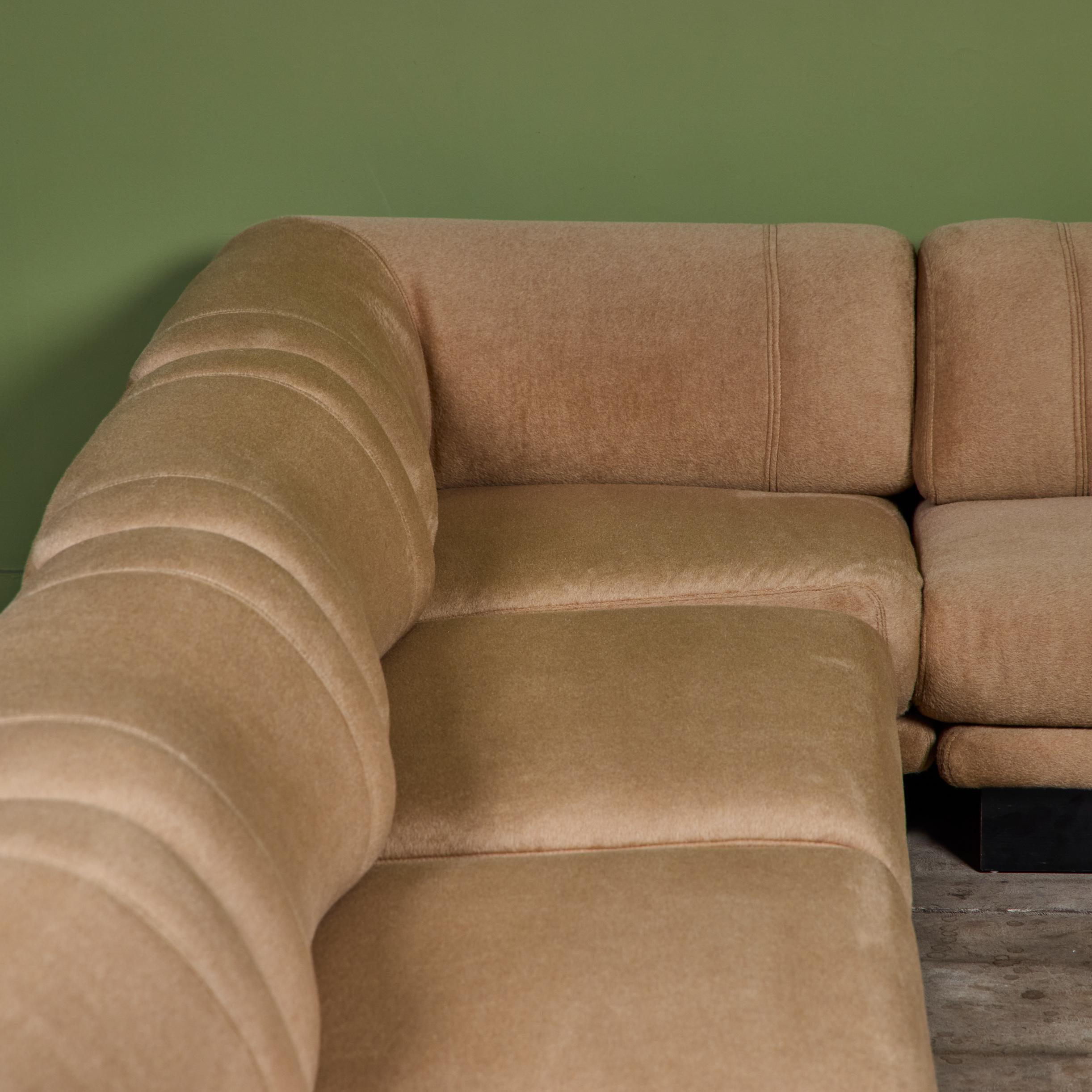 Saporiti Mohair Sektionssofa im Angebot 2