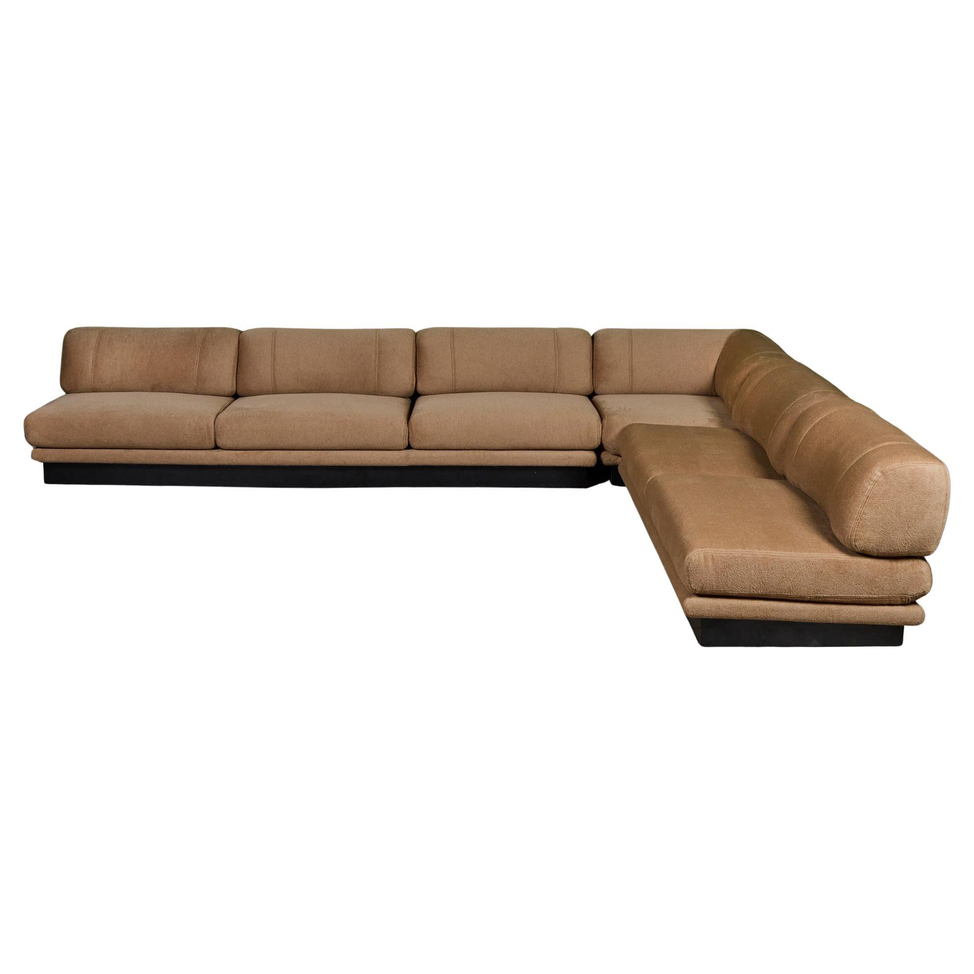 Saporiti Mohair Sektionssofa im Angebot