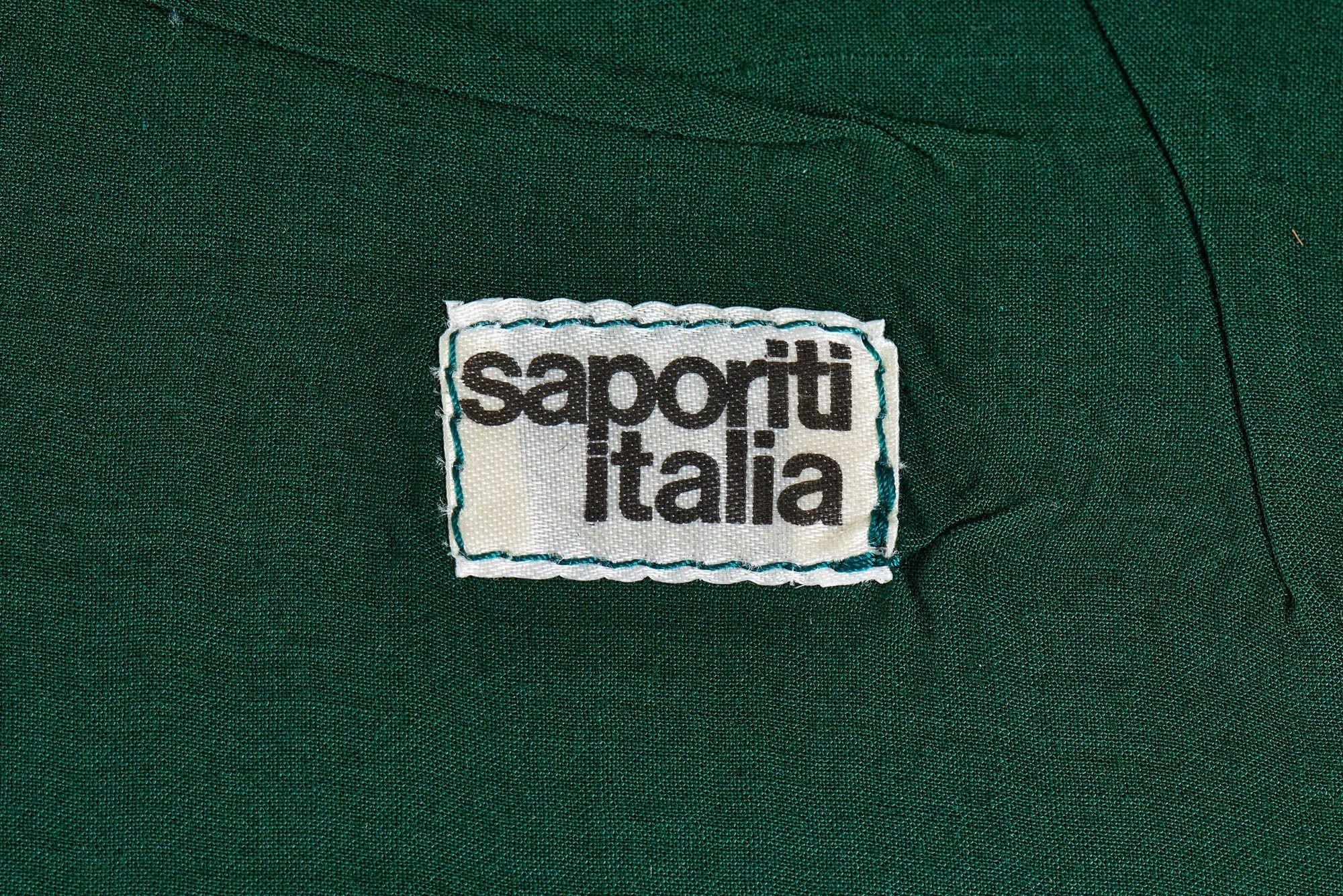 Fauteuil de salon Onda et pouf en daim de Saporiti, Italie, 1970 en vente 5