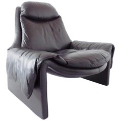 Saporiti P 60 Black Lounge Chair by Vittorio Introini, Italian Modern, Excellent