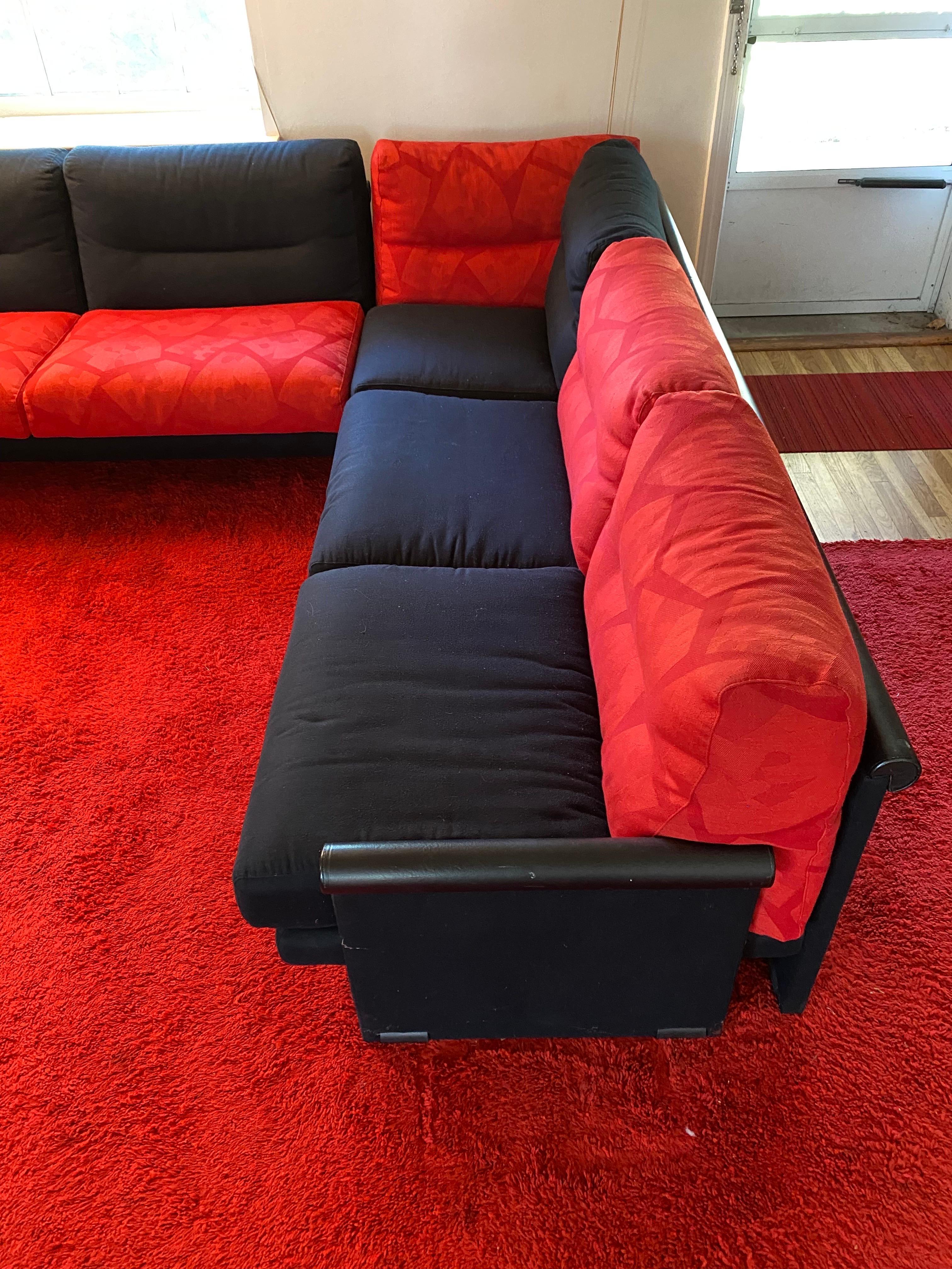 Mid-Century Modern Italian Sectional Sofa by Saporiti