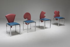 Saporiti set of four chairs Warhol, Malevich, Kandinsky, Fontana