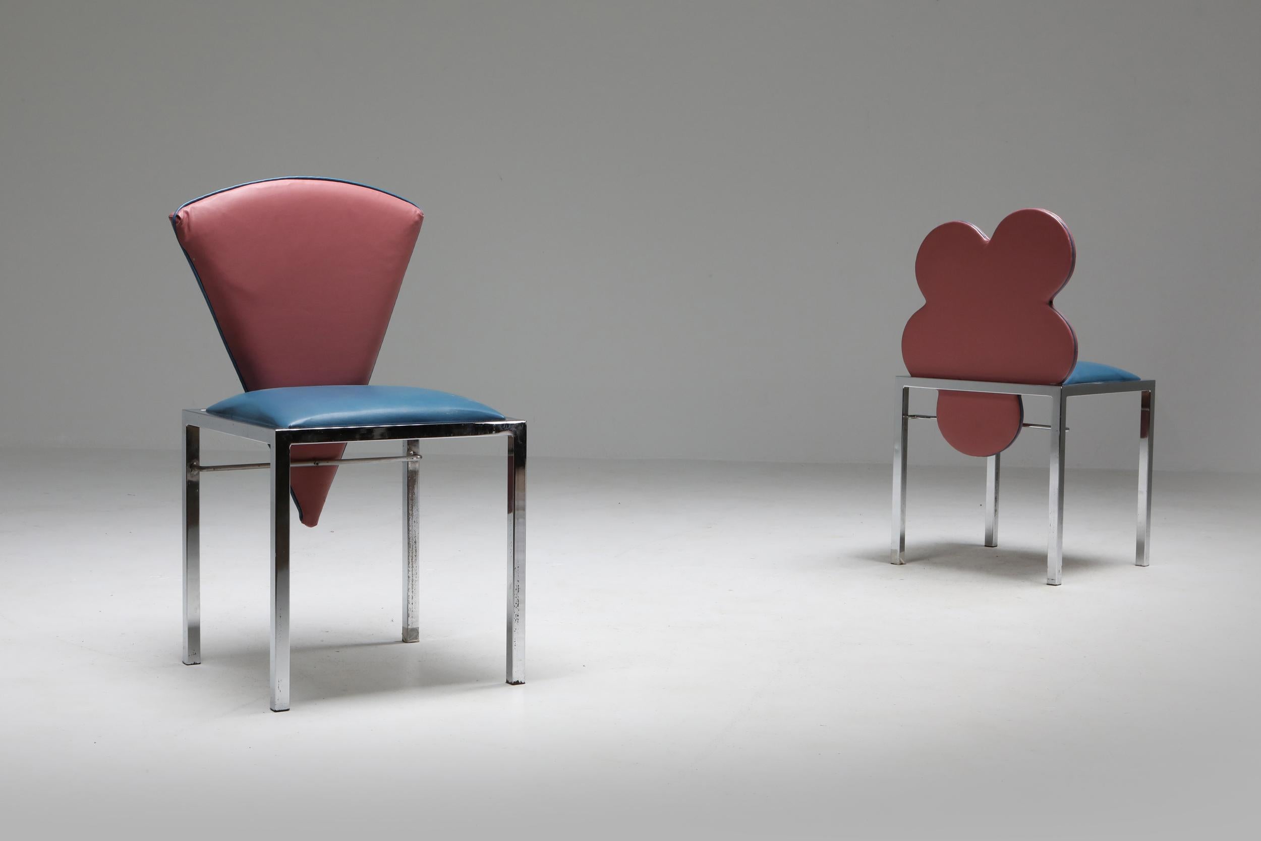 Saporiti set of four chairs Warhol, Malevich, Kandinsky, Fontana In Good Condition In Antwerp, BE