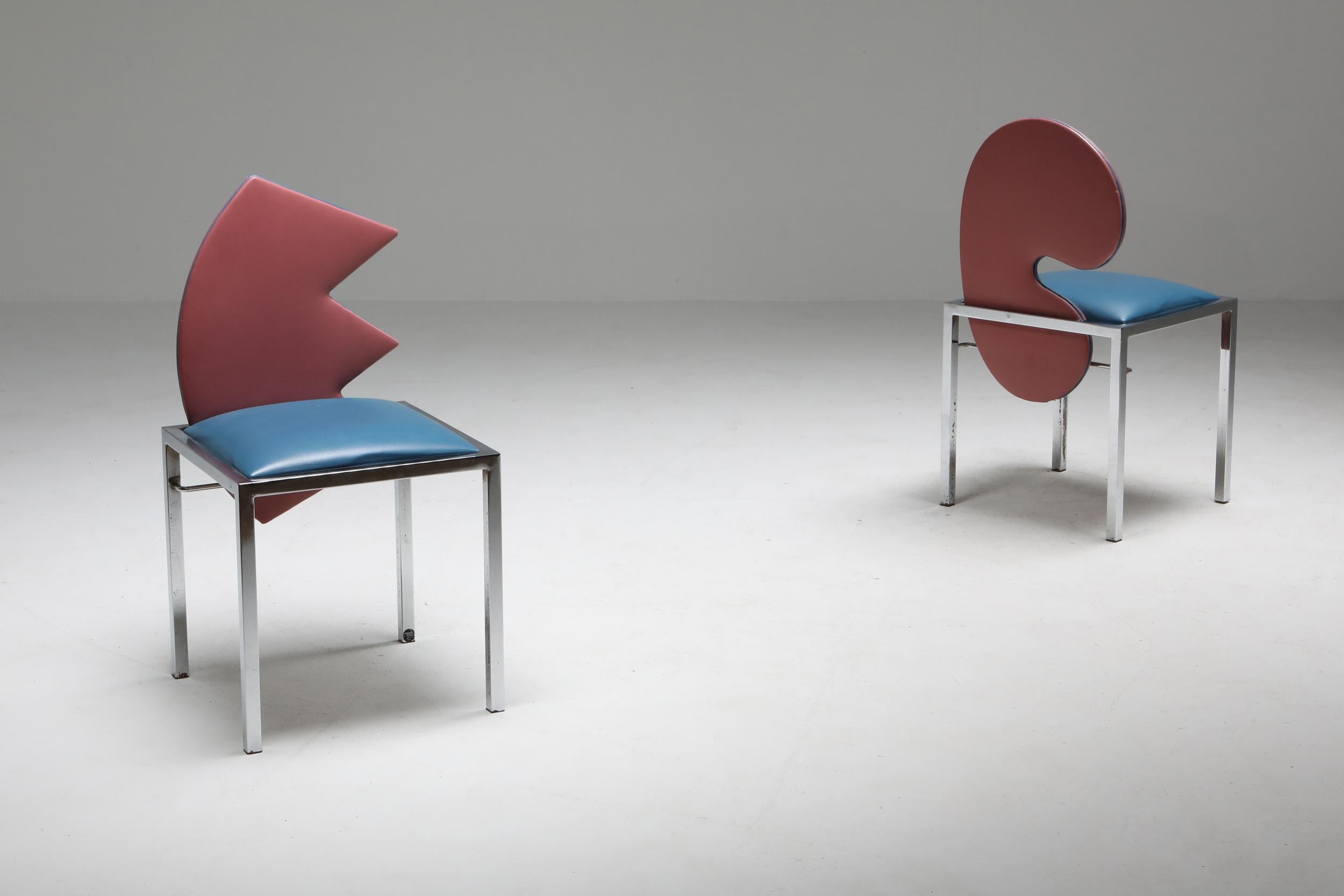 Saporiti set of four chairs Warhol, Malevich, Kandinsky, Fontana 1
