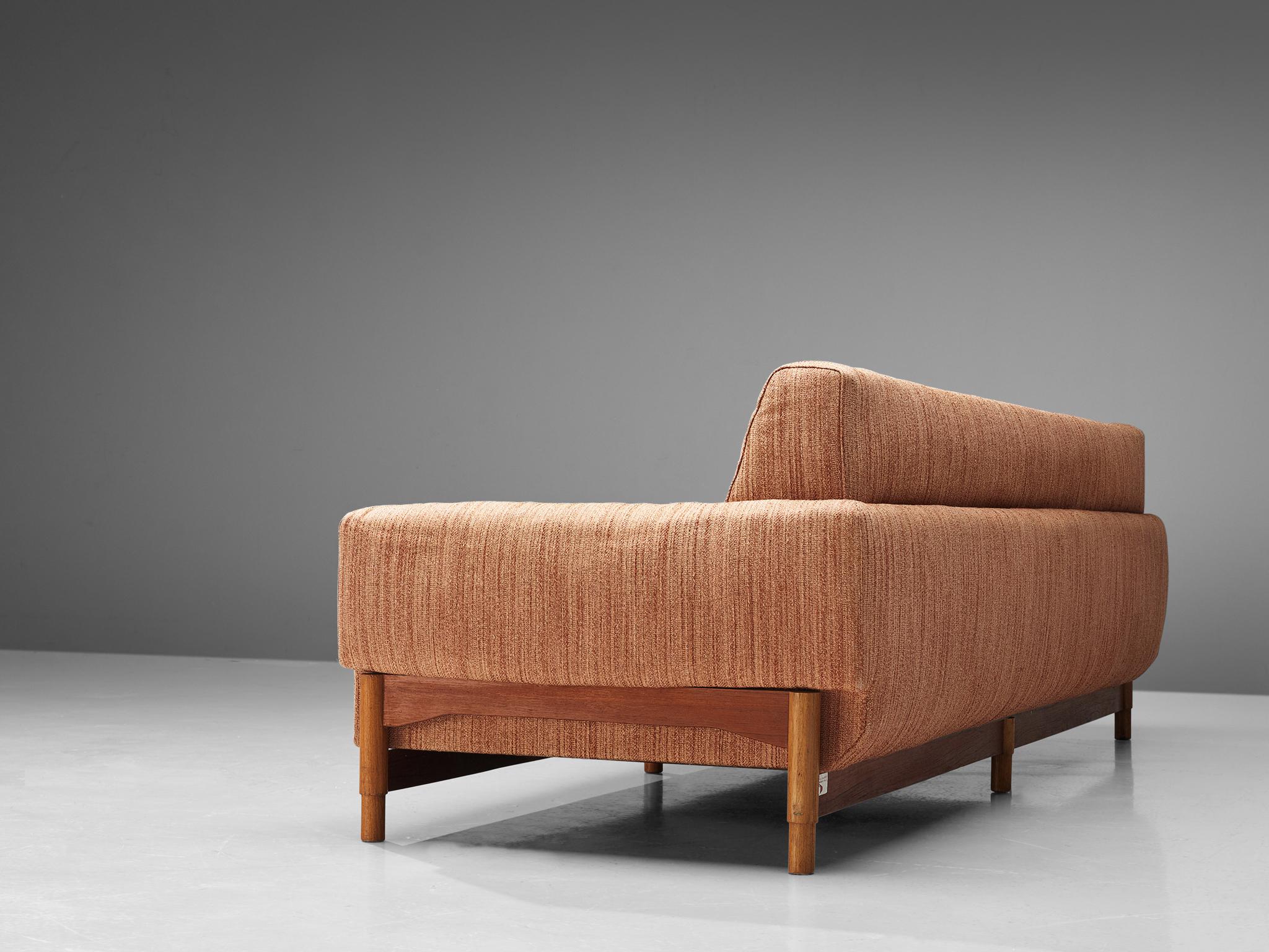 Saporiti Sofa in Teak and Fabric Upholstery 2