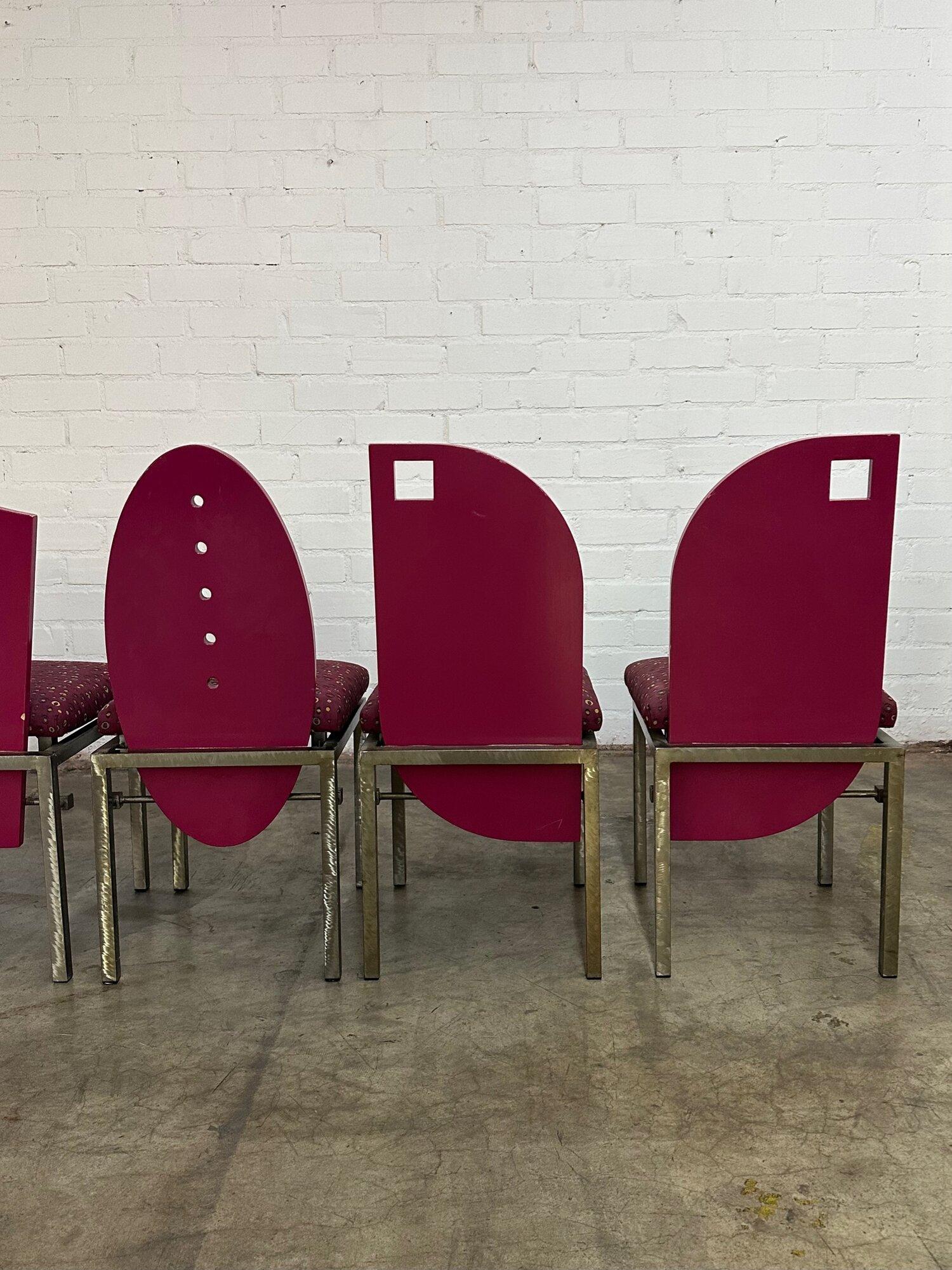 Saporiti Style Post Modern Chairs- Set of Six For Sale 4