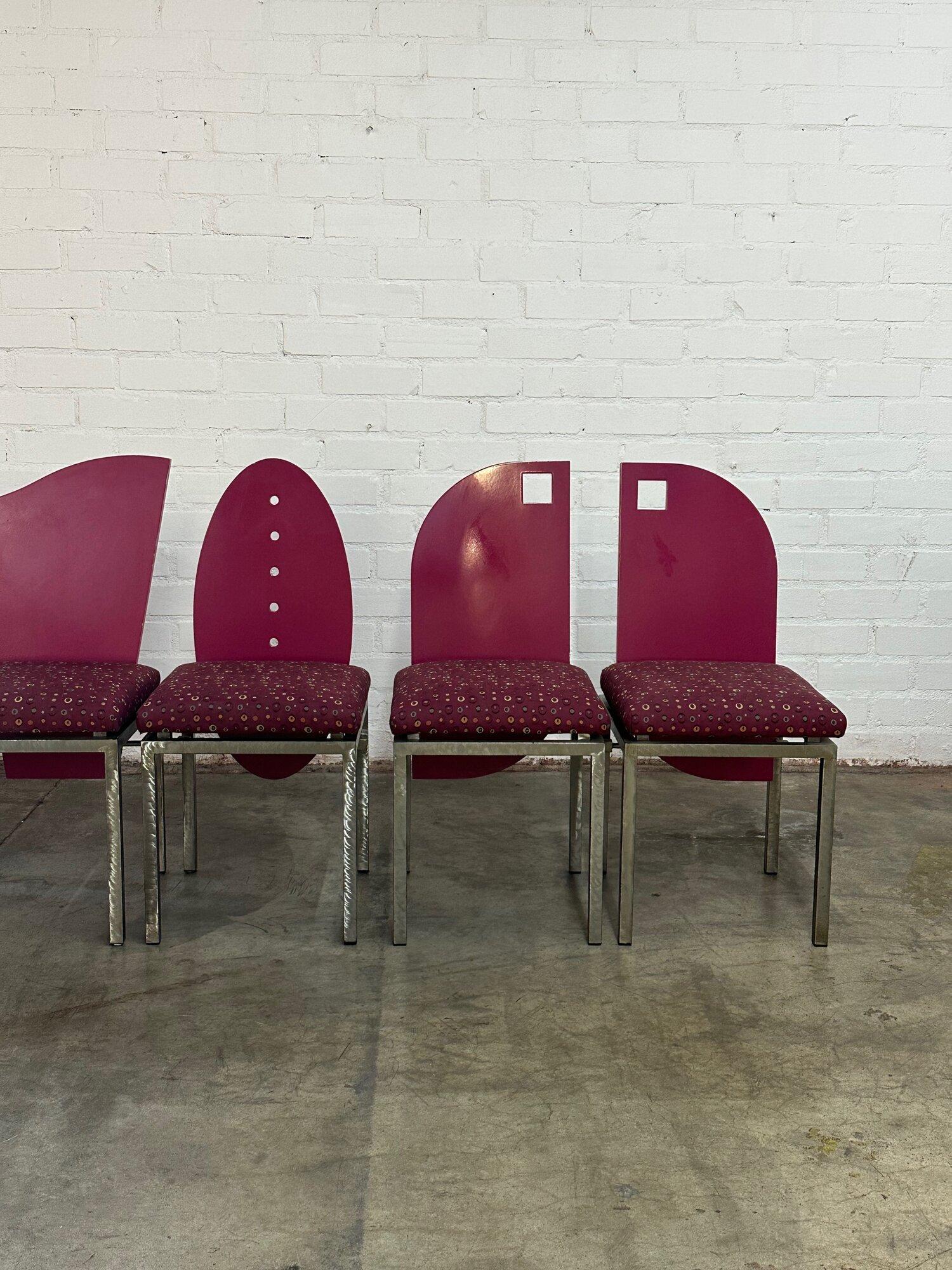 Saporiti Style Post Modern Chairs- Set of Six For Sale 2