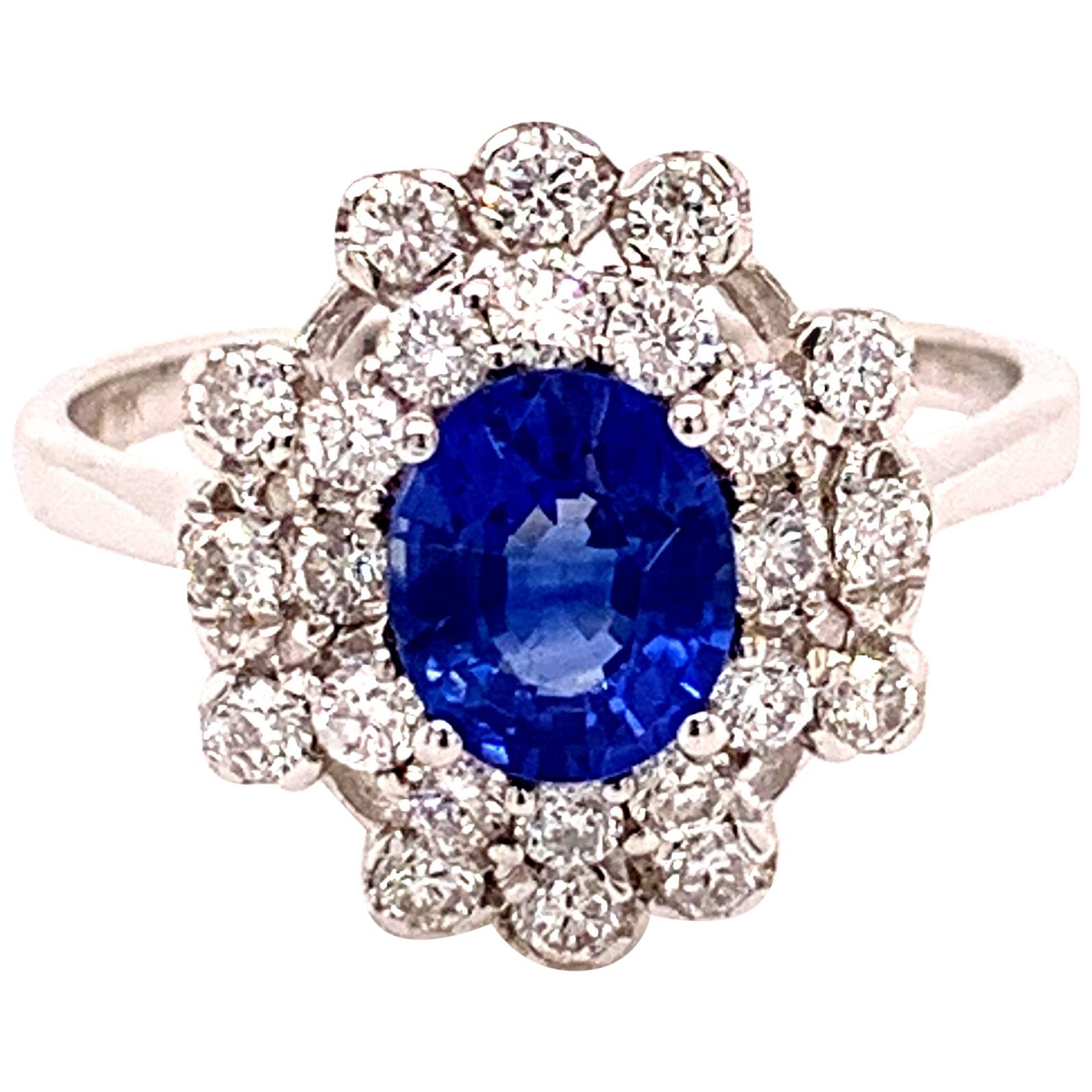 Sapphire 1.14 Carat White Gold Cocktail Ring
