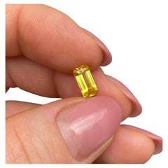 Sapphire 1.48Ct VIVID Yellow gemstone, Emerald cut, 9x4.7x3.3mm, Kenya