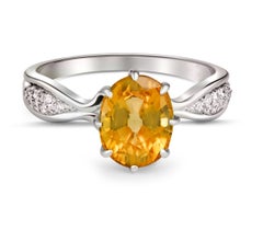 Sapphire 14k Gold Ring, Oval Sapphire Ring, Sapphire Gold Ring