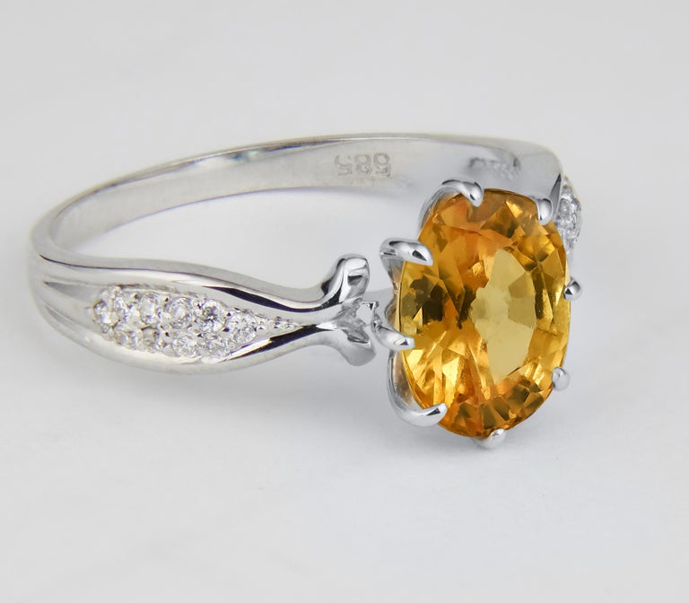 Bague 'Vous Et Moi' En Or Jaune Et Or Blanc 14k Avec Saphir - Taille 51, Occasion