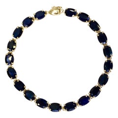 Sapphire 14k Gold Tennis Bracelet