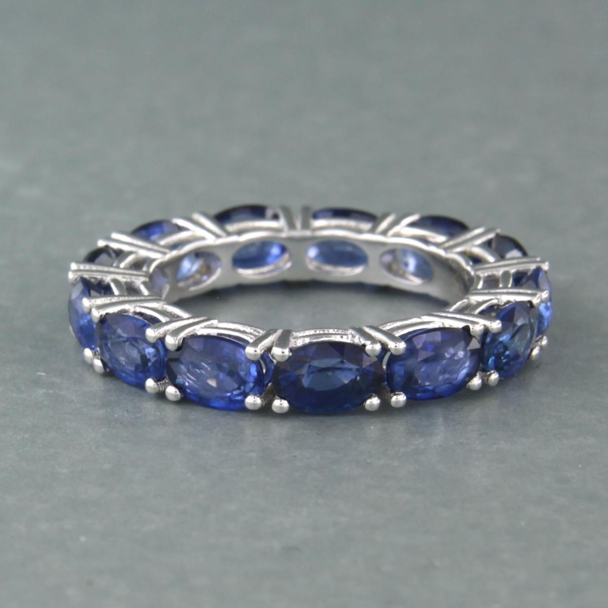 Sapphire 18 kt White Gold Eternity Ring In Good Condition For Sale In The Hague, ZH