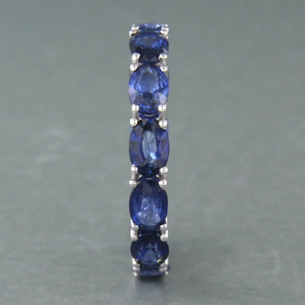 Sapphire 18 kt White Gold Eternity Ring For Sale 1