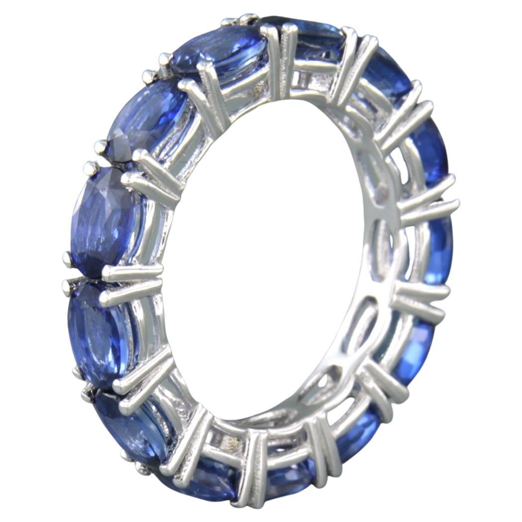 Sapphire 18 kt White Gold Eternity Ring For Sale