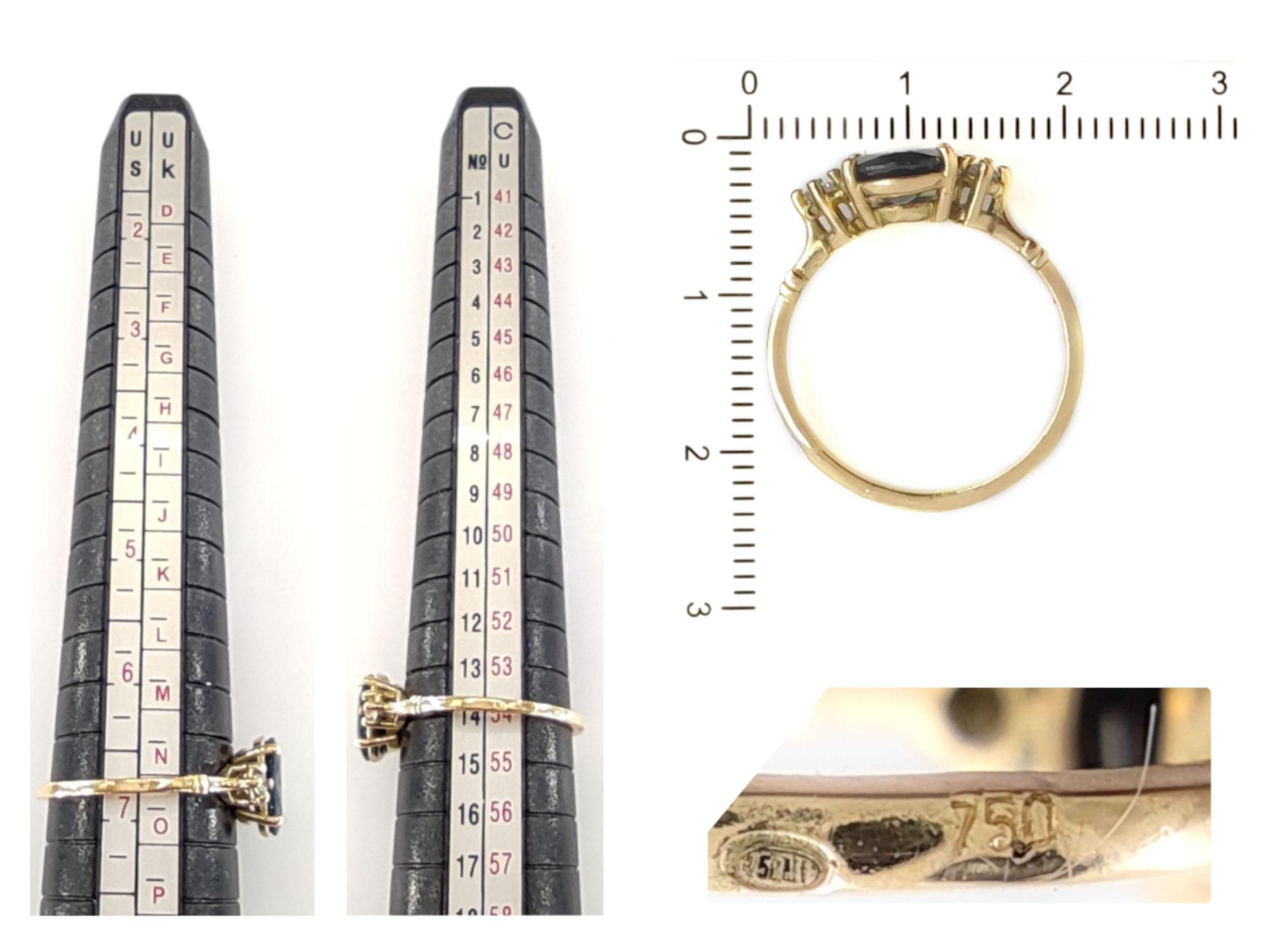 18k Gold Sapphire and Diamond Wedding Promise Ring - Elegant Gift for Her For Sale 6