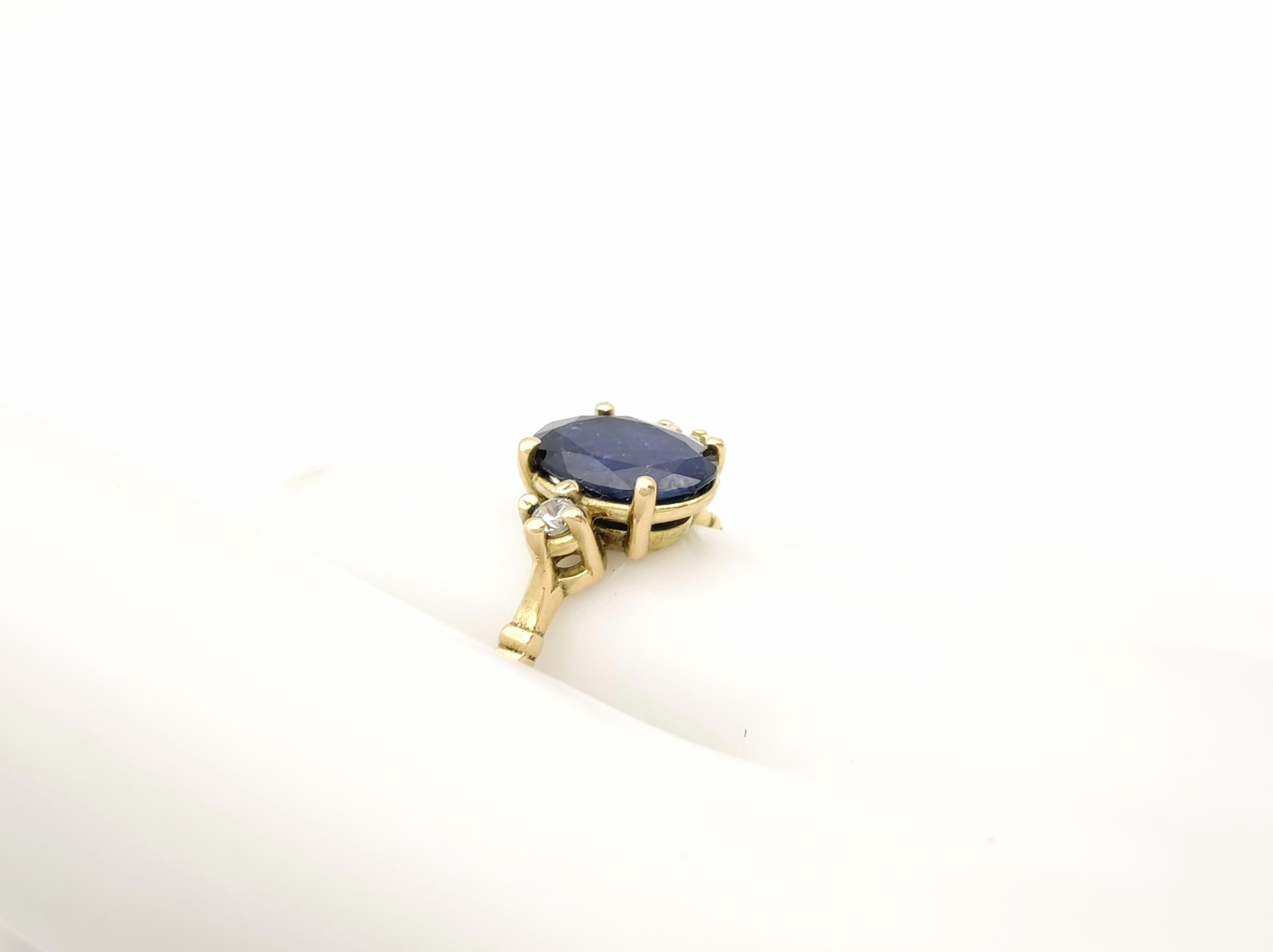Sapphire 18k Gold Ring  Diamond gemstone Promise Ring Wedding Ring Gift for her In New Condition For Sale In MADRID, ES