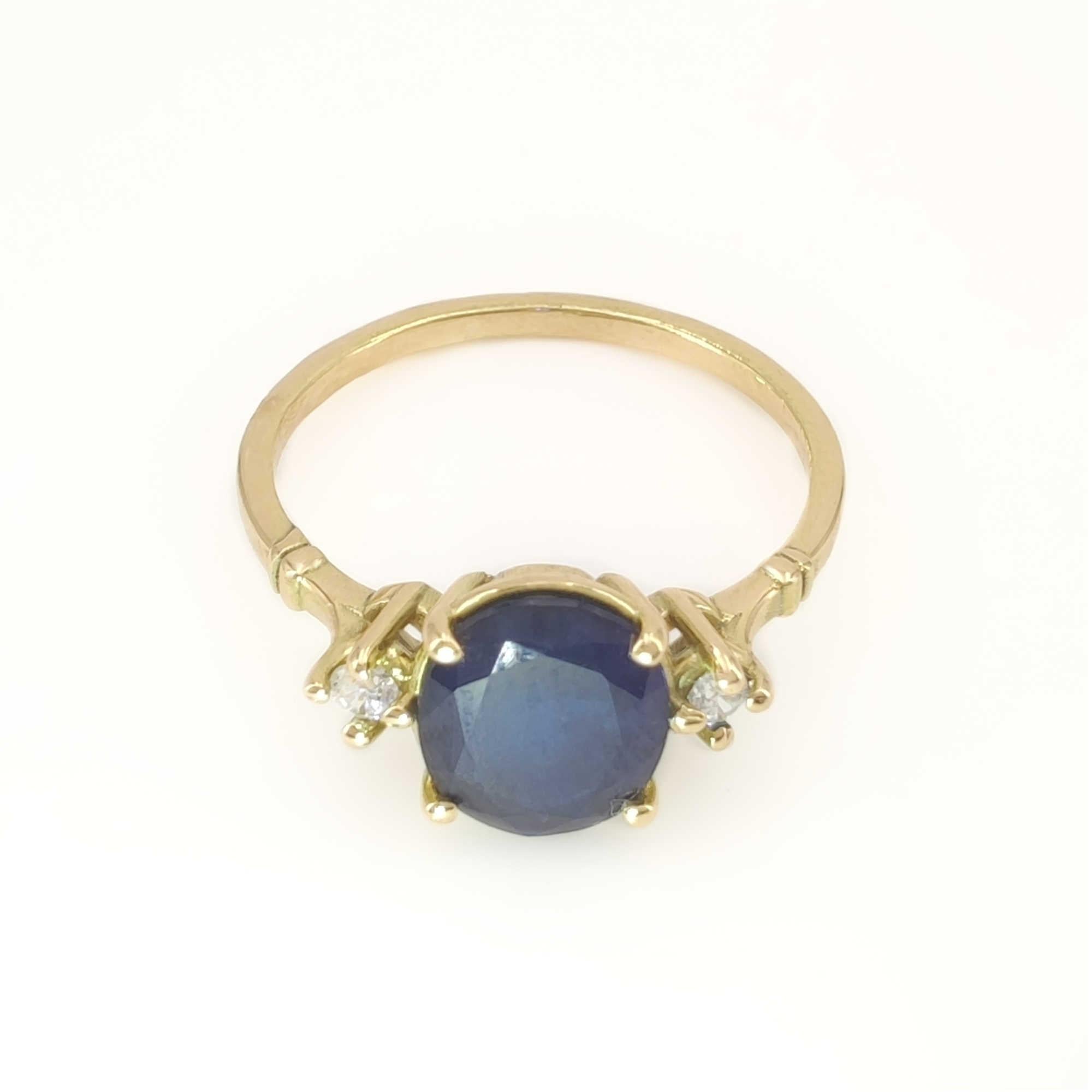 Sapphire 18k Gold Ring  Diamond gemstone Promise Ring Wedding Ring Gift for her For Sale 3