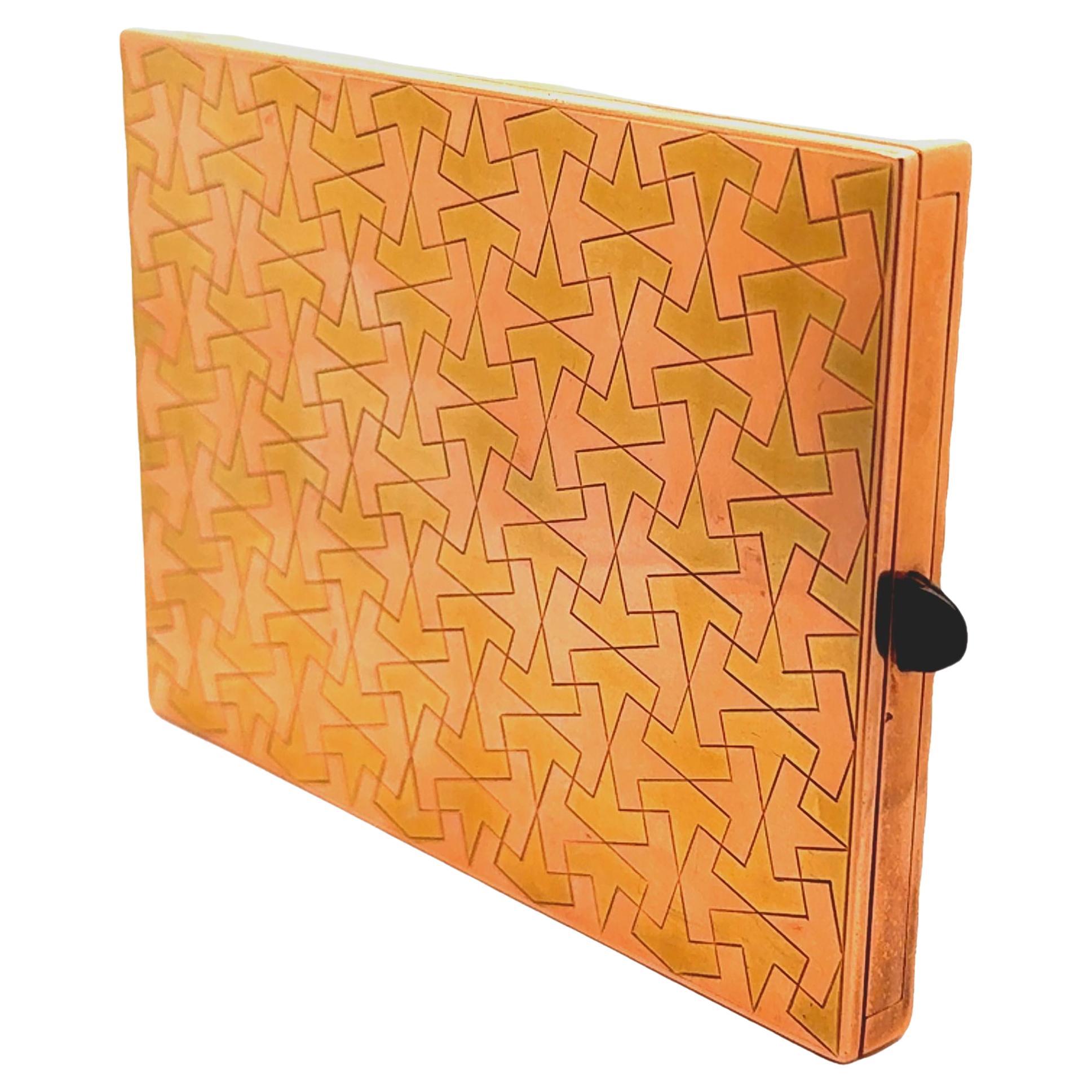 Etui à cigarettes saphir en or 18k bicolore en vente