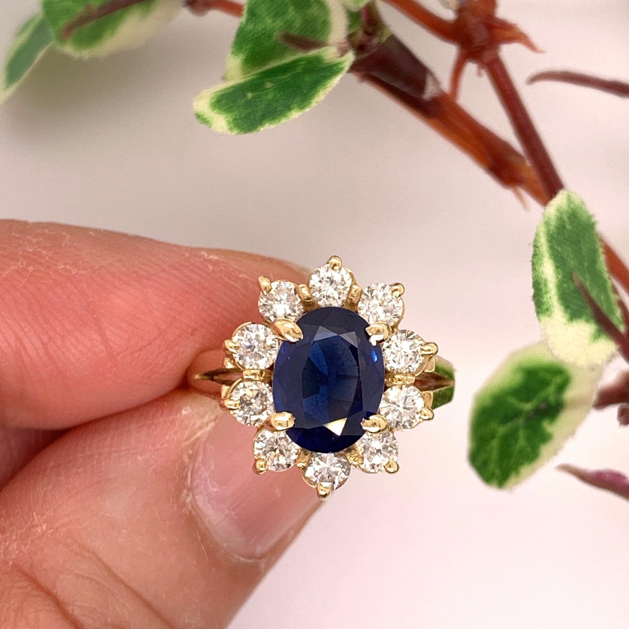 Sapphire 2.25 Carat Diamond Cocktail Ring In New Condition For Sale In Richmond, BC