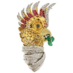Sapphire 2.65ct. Diamond 18 Karat PRETTY BIRD II Brooch by John Landrum Bryant