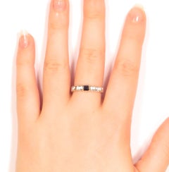 Sapphire 9 Karat White Gold Ring Handcrafted in Italy