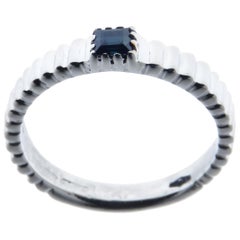 Sapphire 9 Karat White Gold Ring Handcrafted in Italy