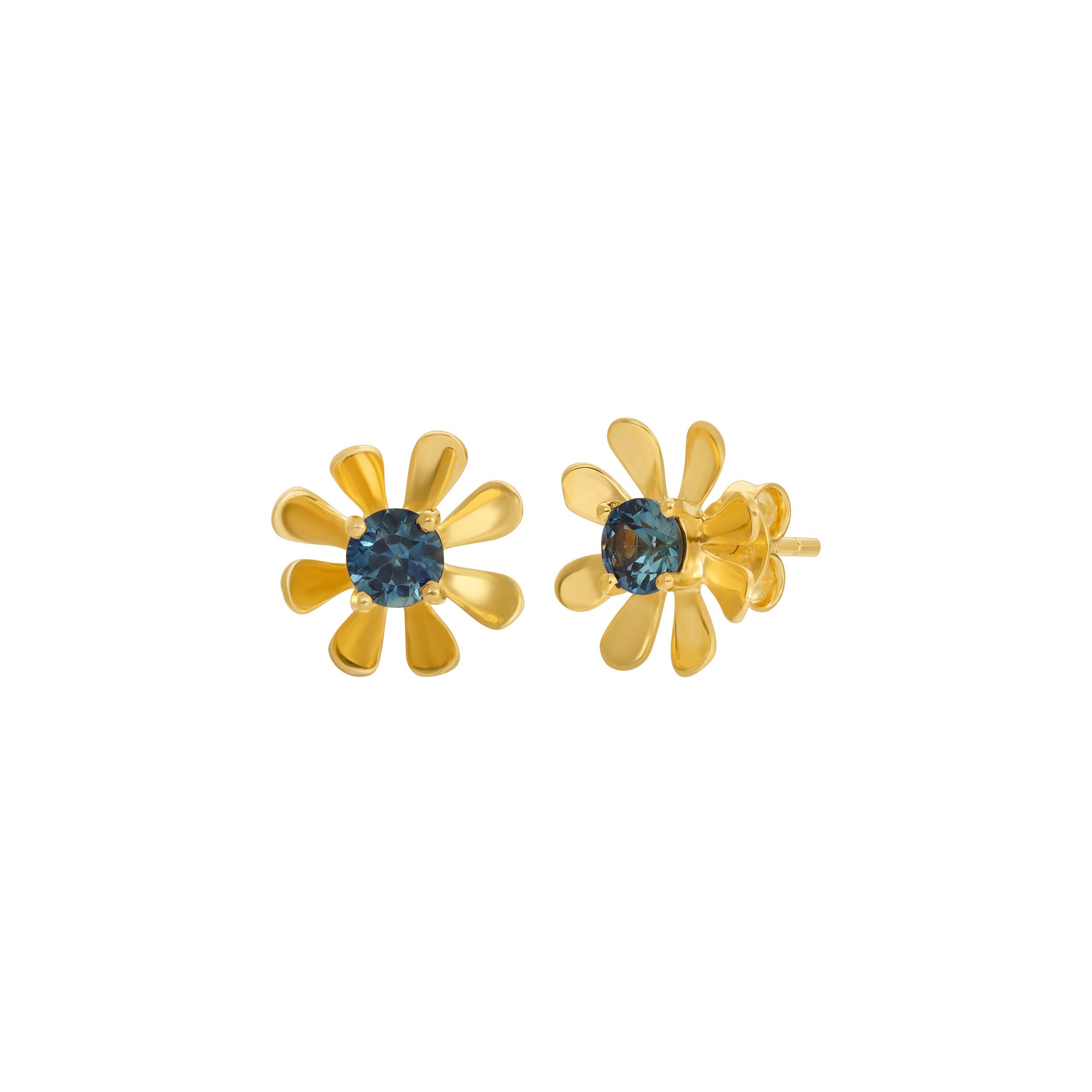 Pendientes florales abstractos zafiro