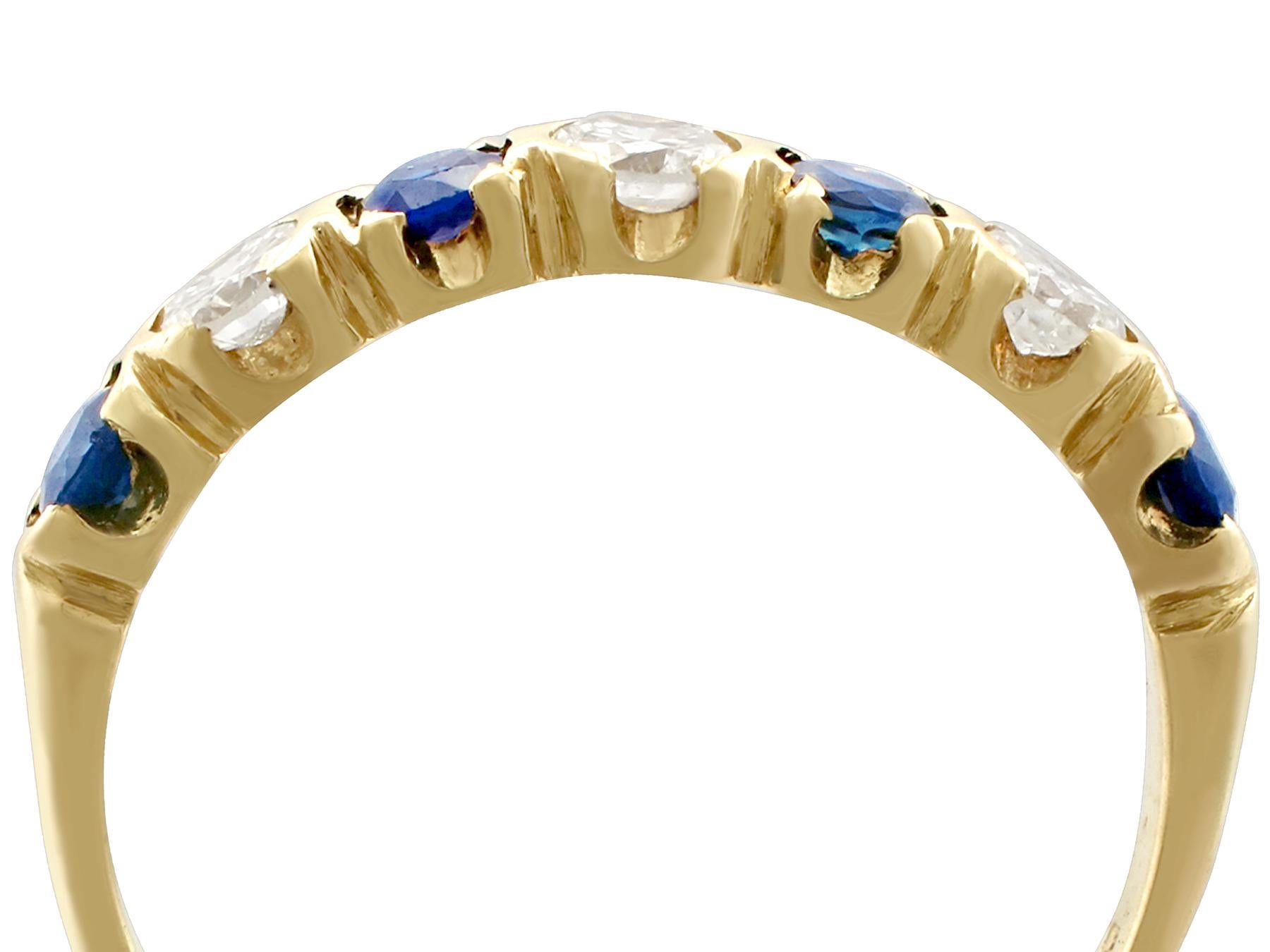 Round Cut Sapphire and Diamond Yellow Gold Dress Ring 1976