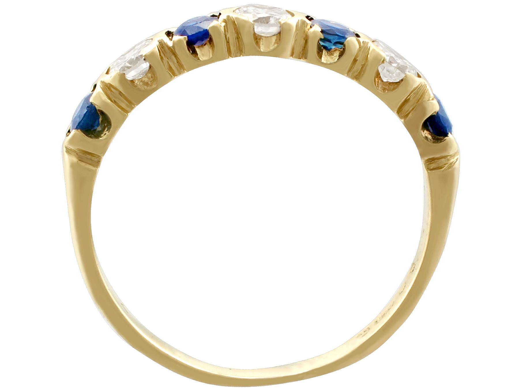 Women's or Men's Sapphire and Diamond Yellow Gold Dress Ring 1976