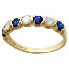 Vintage Sapphire and Diamond Yellow Gold Dress Ring 1976