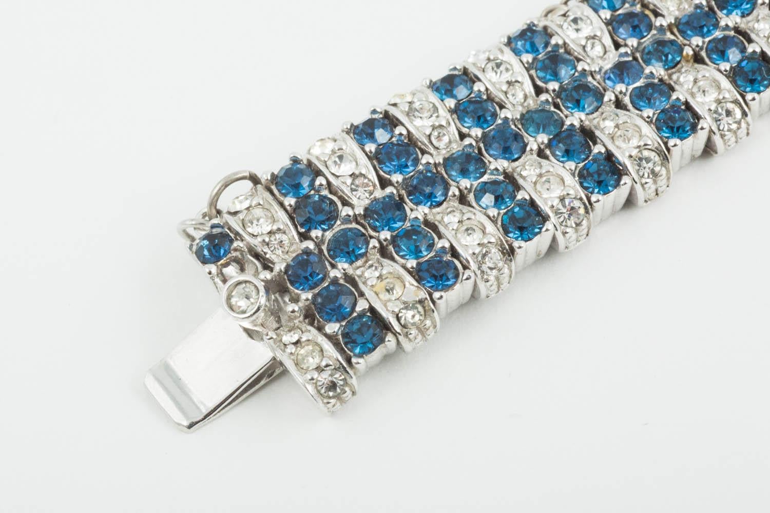 Women's Sapphire and clear paste bracelet, Ciner, USA, 1960s