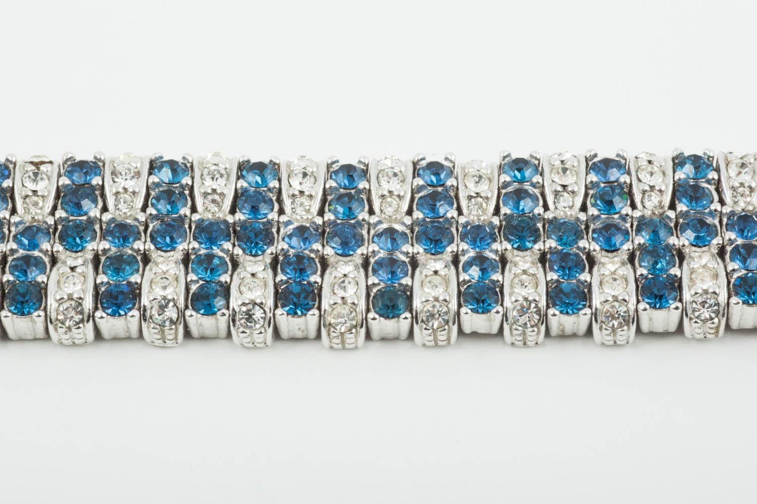 Sapphire and clear paste bracelet, Ciner, USA, 1960s 1