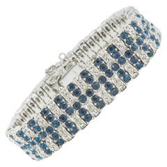 Vintage Sapphire and clear paste bracelet, Ciner, USA, 1960s