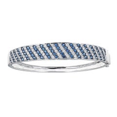 Sapphire and Diamond 14 Karat Gold Bangle