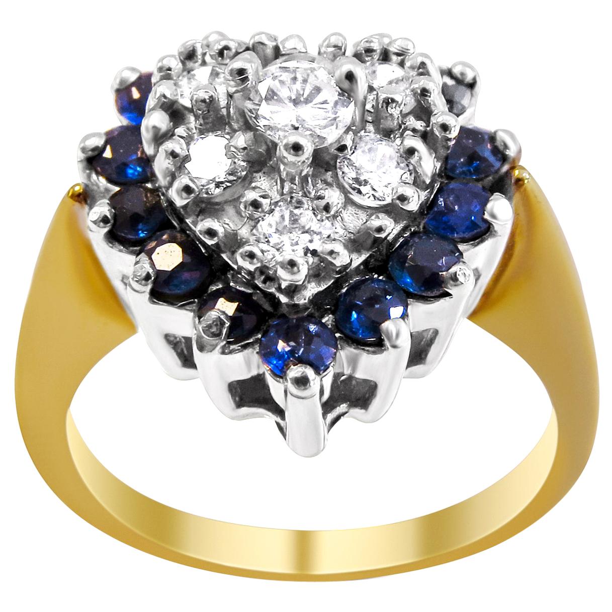 Sapphire and Diamond 14 Karat Gold Ladies Ring For Sale