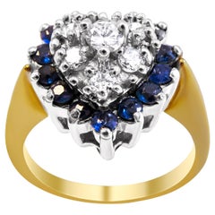 Sapphire and Diamond 14 Karat Gold Ladies Ring