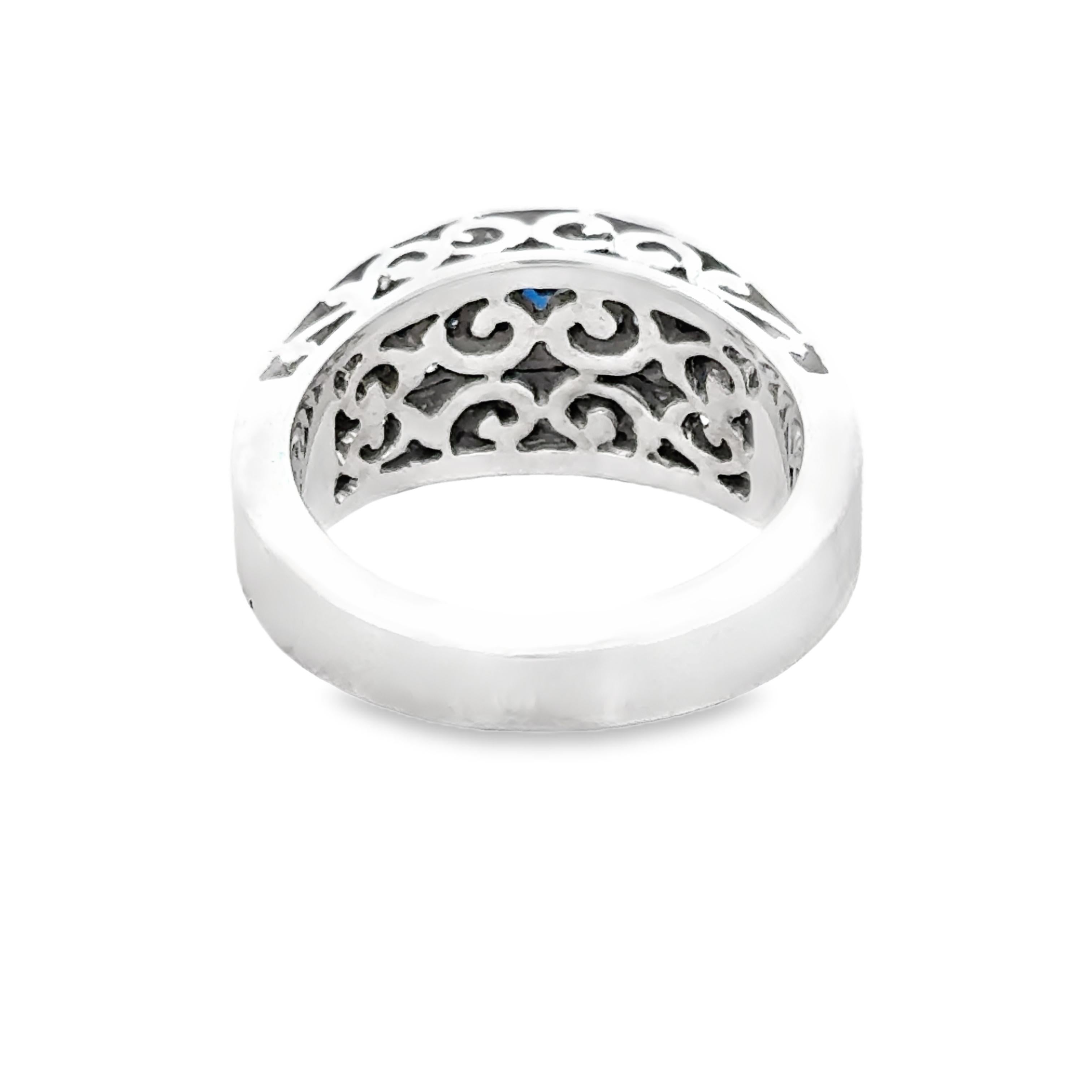 Sapphire and Diamond 14k White Gold  Band/Ring In Good Condition For Sale In Derby, NY