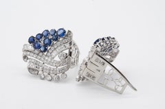 Sapphire and Diamond, 18k Dress Clips