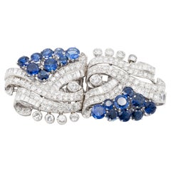 Sapphire and Diamond, 18k Dress Clips
