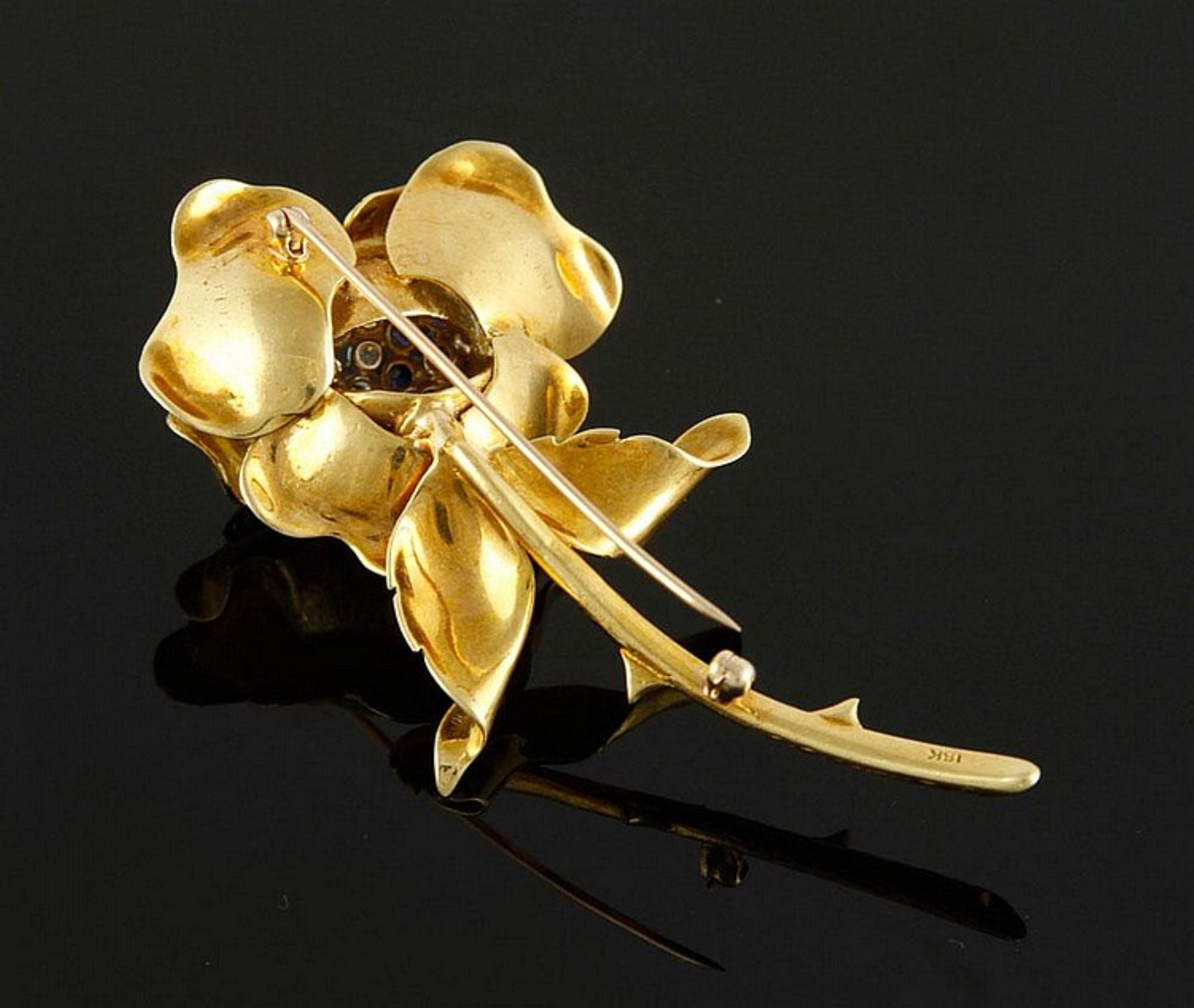 yellow gold diamond brooches