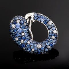 Boucles d'oreilles saphir et diamant en or 18kt