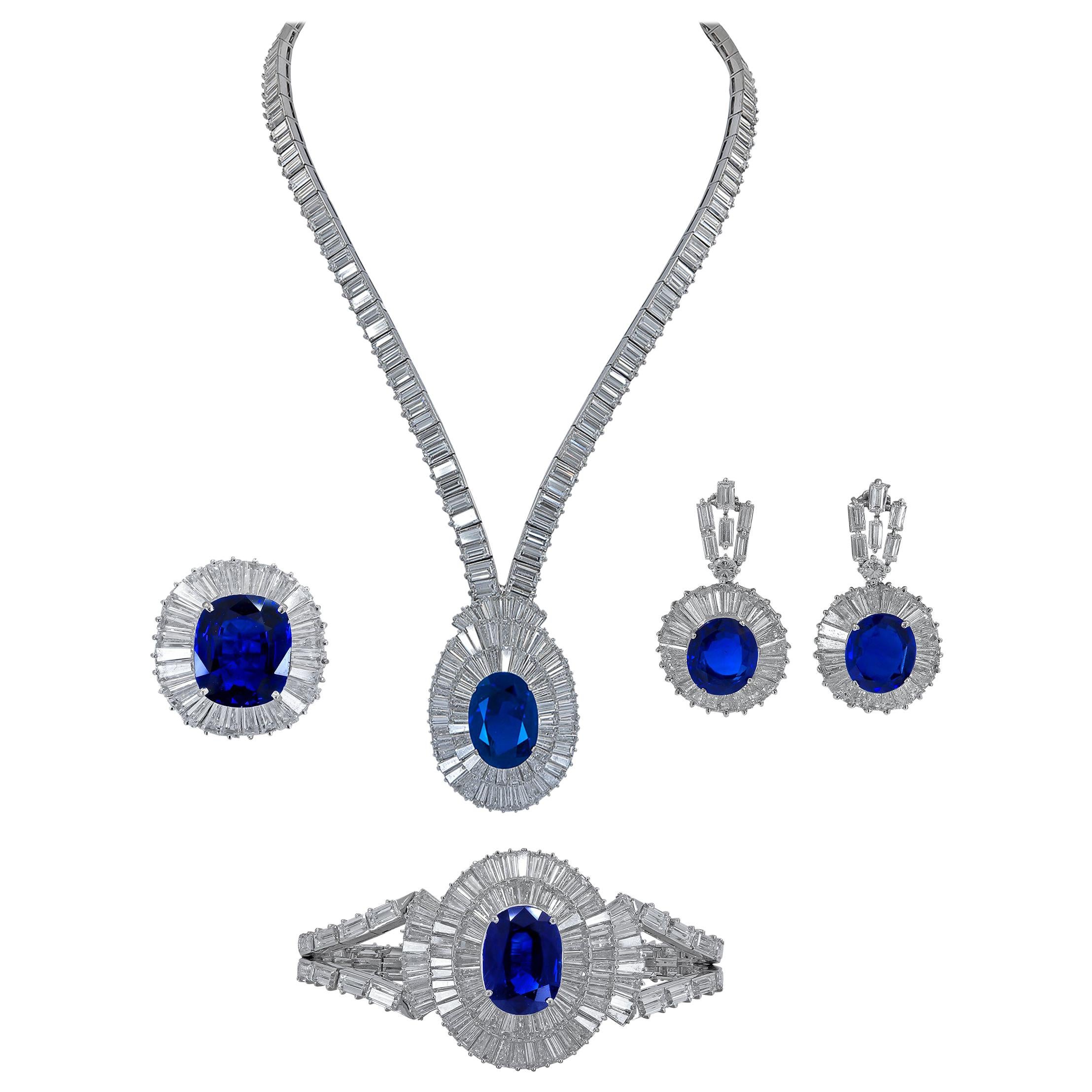 Mouawad Sapphire Diamond Jewelry Suite