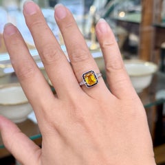 Saphir und Diamant Art Deco Inspirierter Ring Platin