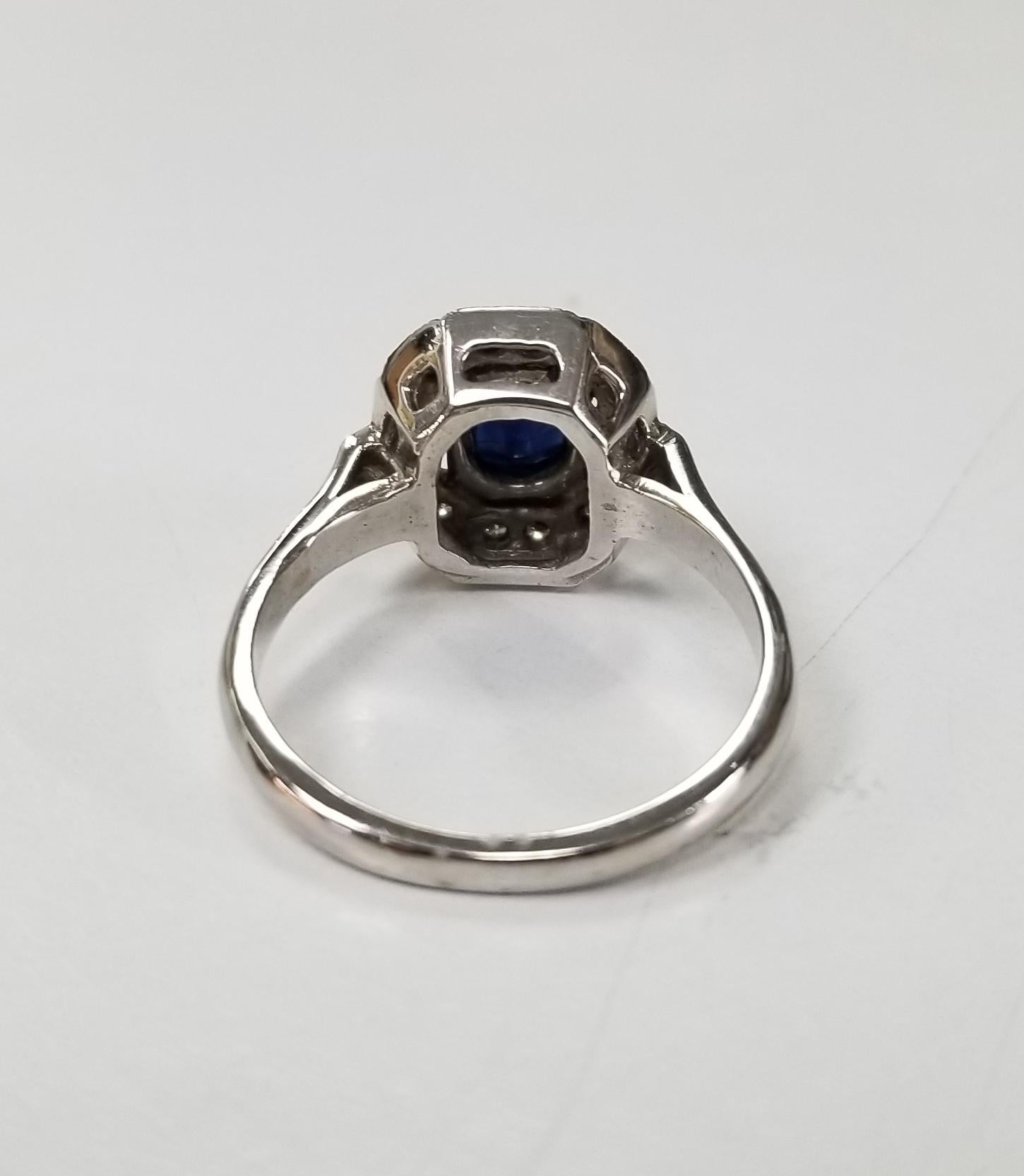 Oval Cut Sapphire and Diamond  Ring