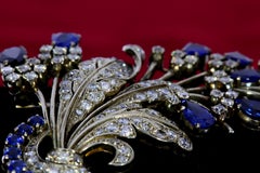 Sapphire and Diamond Art Nouveau Brooch