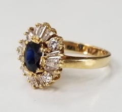Sapphire and Diamond "Ballerina" Ring