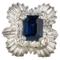 Sapphire and Diamond Ballerina Ring