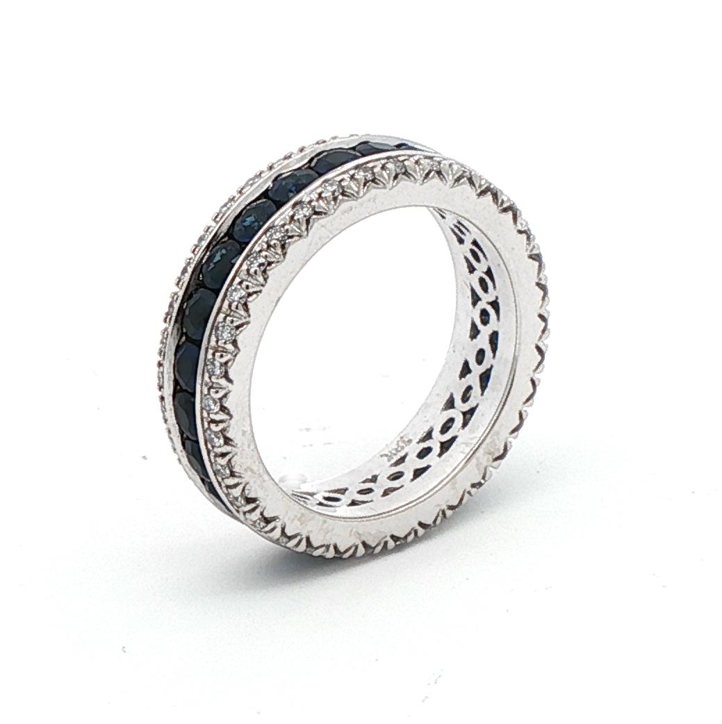 Bracelet en saphir et diamant en or blanc 18kt Bon état - En vente à Bethesda, MD